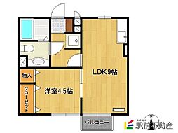 チャームスクエアー 1LDKの間取図画像