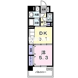 サンセール宮ノ陣 1DKの間取図画像