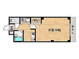 シュールメゾン 1階1Kの間取り