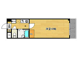 富士ラビット小倉館 2階1Kの間取り