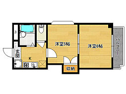 プリマベーラ西京極 2Kの間取図画像