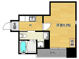 グランドーリア西院 1Kの間取図画像