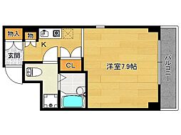 高辻ロイヤルフラッツ 1Kの間取図画像