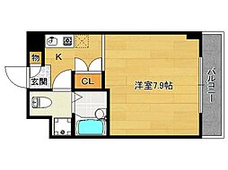 高辻ロイヤルフラッツ 1Kの間取図画像