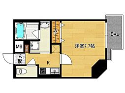 アスヴェル京都西京極 1Kの間取図画像