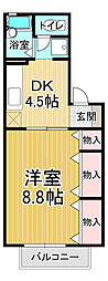 ドミール古川C 1DKの間取図画像