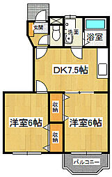 アウローラ1 2DKの間取図画像
