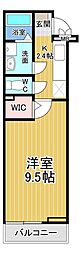 マリオ北島D 1Kの間取図画像