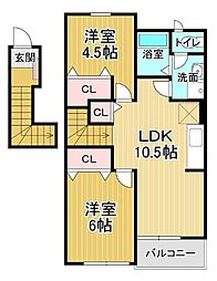 ベリエハウス 2LDKの間取図画像