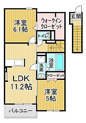 ルタン宮津A 2LDKの間取図画像