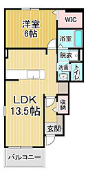 アヴォンリー2 1LDKの間取図画像