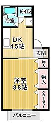 プレスティージュ212 1DKの間取図画像