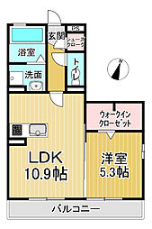 サンシャイン見白A 1LDKの間取図画像