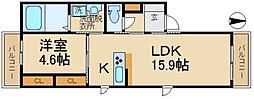 シャーメゾン今津中-B 1LDKの間取図画像