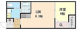 H-maison衣摺II 1LDKの間取図画像