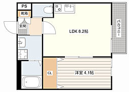 アッシュメゾン平野3 1LDKの間取図画像
