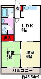 エイトハウス 1階2LDKの間取り