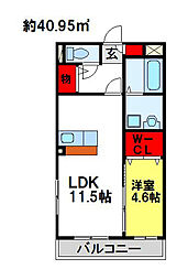 セレーノ・K 1LDKの間取図画像