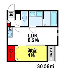 Patina桜台 1LDKの間取図画像