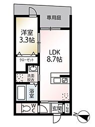 スペリオール二日市 1LDKの間取図画像