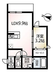 スペリオール二日市 1LDKの間取図画像