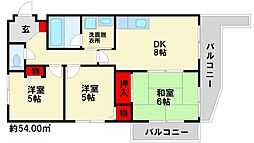 ソルクラージュ 3DKの間取図画像