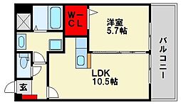 グリーンフォレスト 1LDKの間取図画像