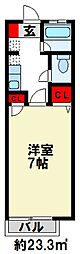 パルメゾン二日市 1Kの間取図画像