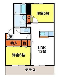 シャーメゾン紫壹番館 2LDKの間取図画像