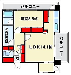 Jスターレ 1LDKの間取図画像