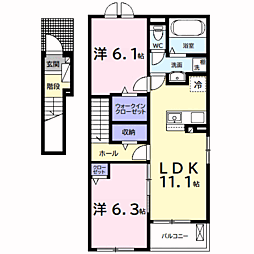 フェアリーＡ 2階2LDKの間取り