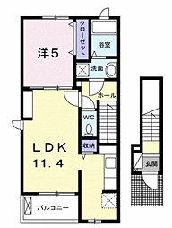 ティーア・ブルグI 2階1LDKの間取り