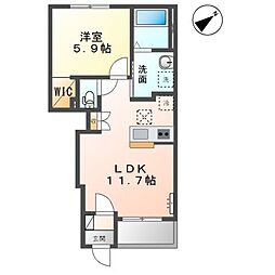 レナレジデンス 1LDKの間取図画像