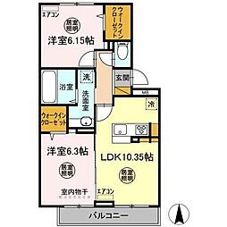 レインボーハウス 2LDKの間取図画像