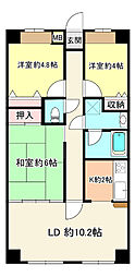 コスモ市原青葉台 3LDKの間取図画像