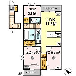 ハレカフア 3LDKの間取図画像