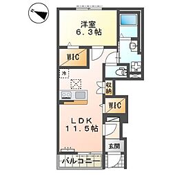ポローニア 1LDKの間取図画像