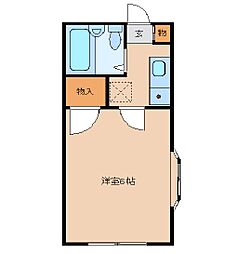 シーハイツ 1Kの間取図画像