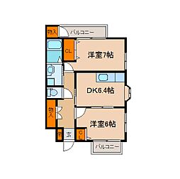 グランシャリオ 2DKの間取図画像