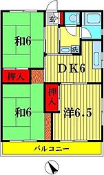 第1コーポ長谷川 3階3DKの間取り