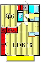 ルミエールモナリエ 1階1LDKの間取り