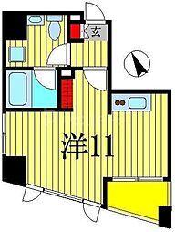 エンデュランス松戸 3階ワンルームの間取り