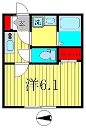 CRASTINE西馬橋1丁目 1階1Kの間取り