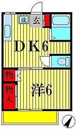 さつきコーポ 1階1DKの間取り