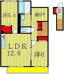 アムールＳIII 2階2SLDKの間取り