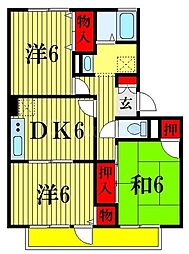 フレマリール鎌ケ谷Ａ 2階3DKの間取り