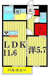 メゾン・ド・パステック 1LDKの間取図画像