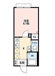senoくぬぎ山 1Kの間取図画像