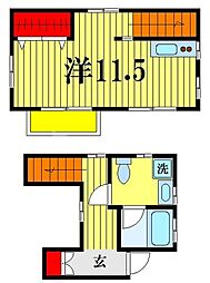 ツインズ八柱 ワンルームの間取図画像