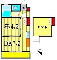 ジュネパレス松戸第21 1Kの間取図画像